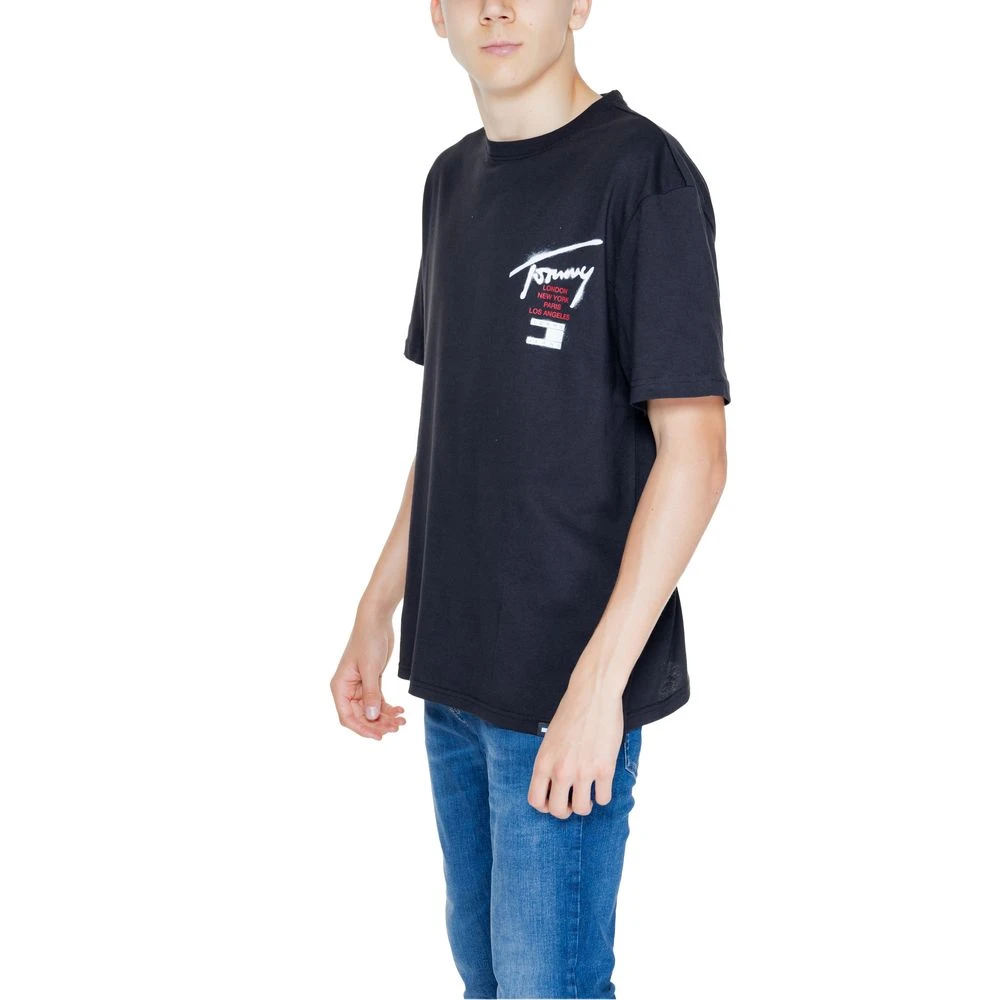 Tommy Jeans Zwart Katoenen Geregenereerd T-shirt Heren Herfst Winter Collectie Black Heren