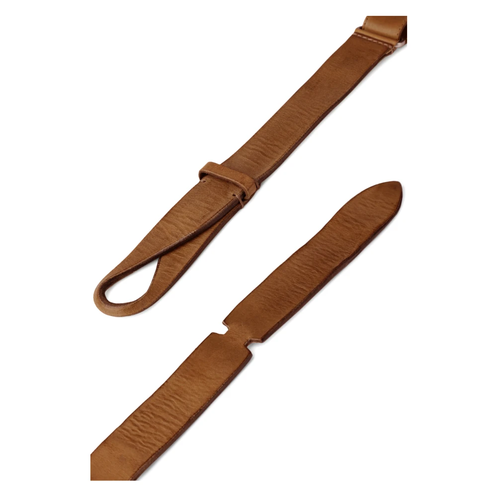 Orciani Bruin Leren Riem Geen Gesp Brown Unisex