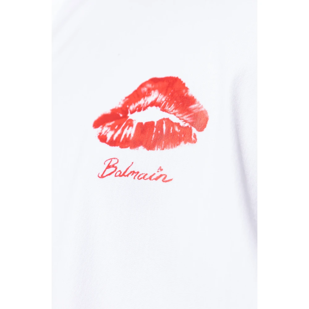 Balmain Shirt met bedrukt logo White Heren