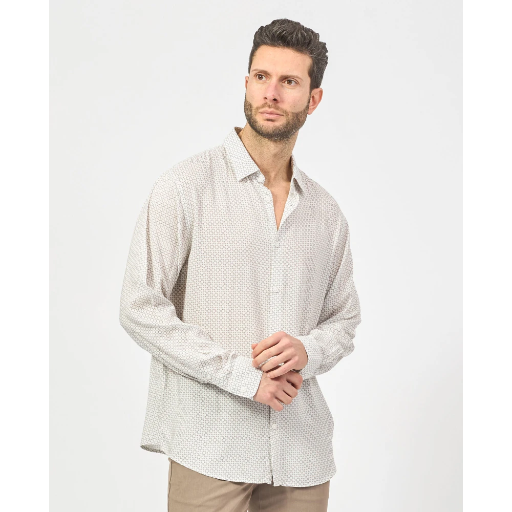 Armani Exchange Witte All-Over Katoenen Overhemd White Heren