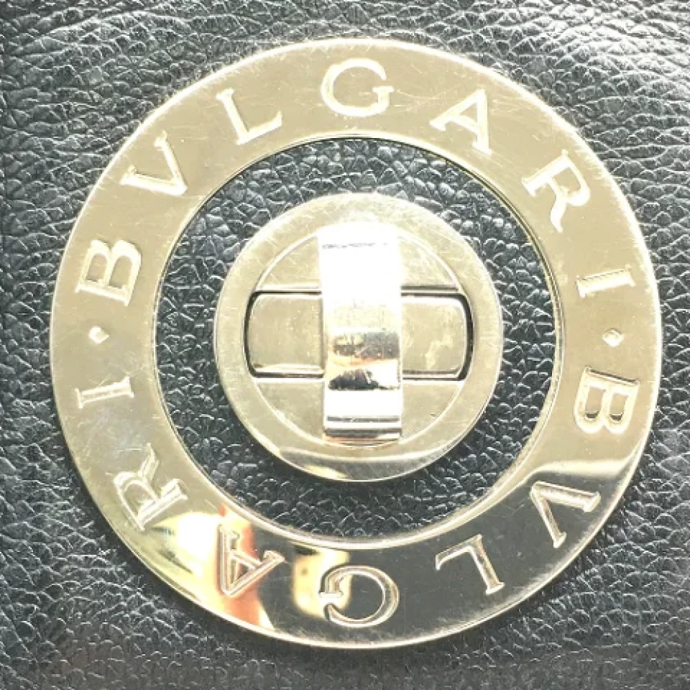 Bvlgari Vintage Pre-owned Leather shoulder-bags Black Dames
