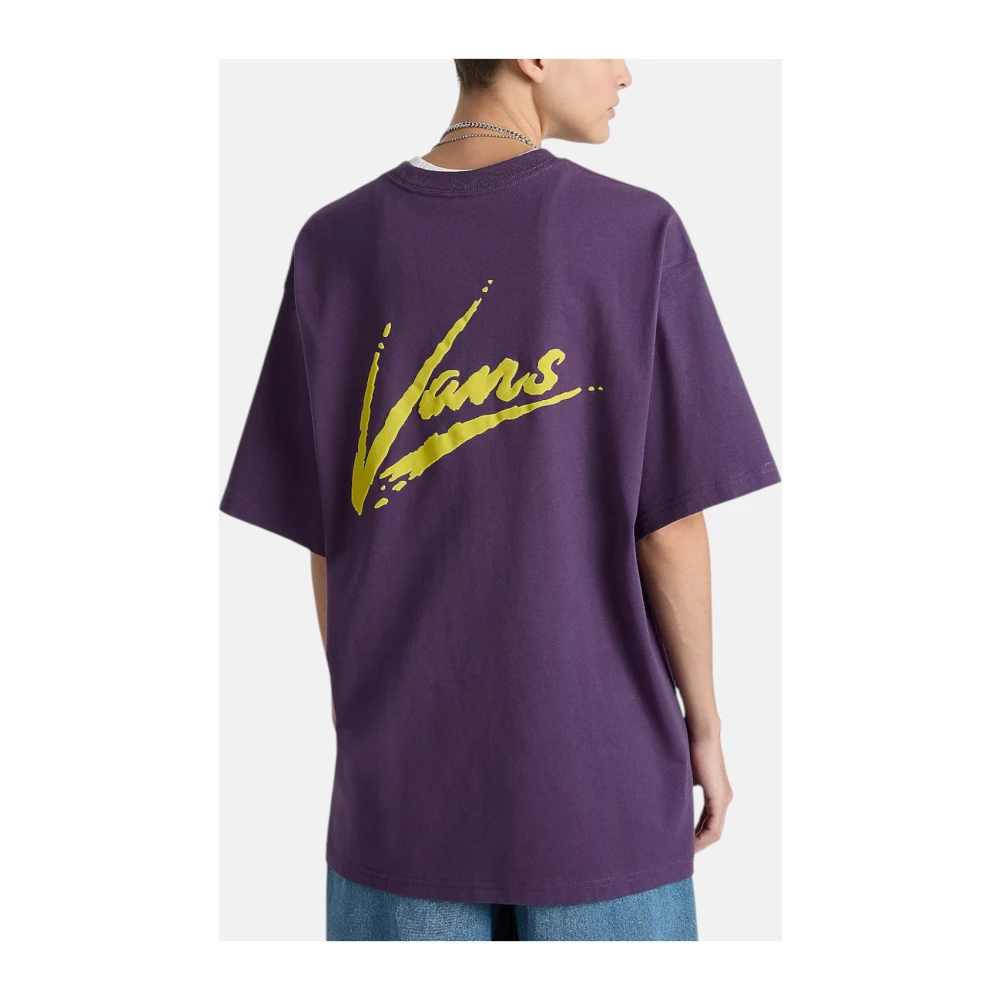 Vans Geribbelde ronde hals bedrukt T-shirt Purple Dames