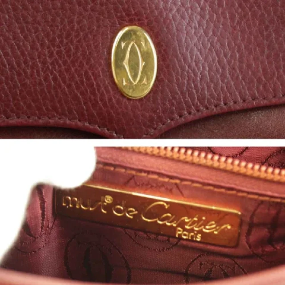 Cartier Vintage Pre-owned Leather shoulder-bags Red Dames