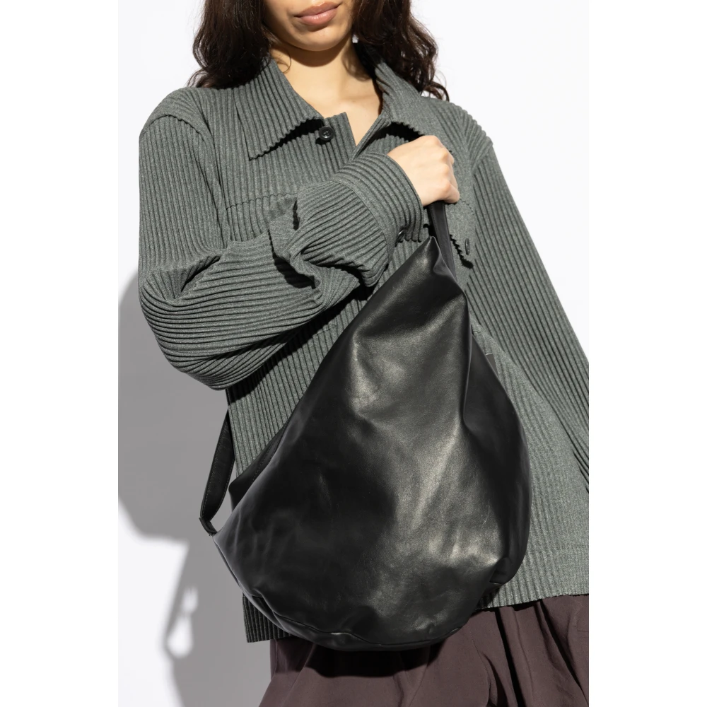 Yohji Yamamoto Leren tas Black Unisex