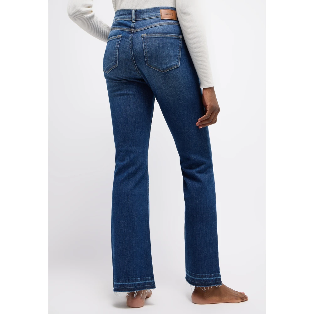 Angels Flared Fringe Jeans Blue Dames