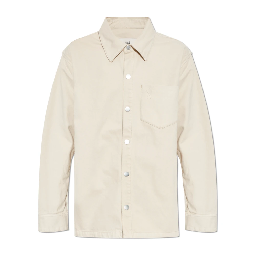Ami Paris Overhemd met zak Beige Heren