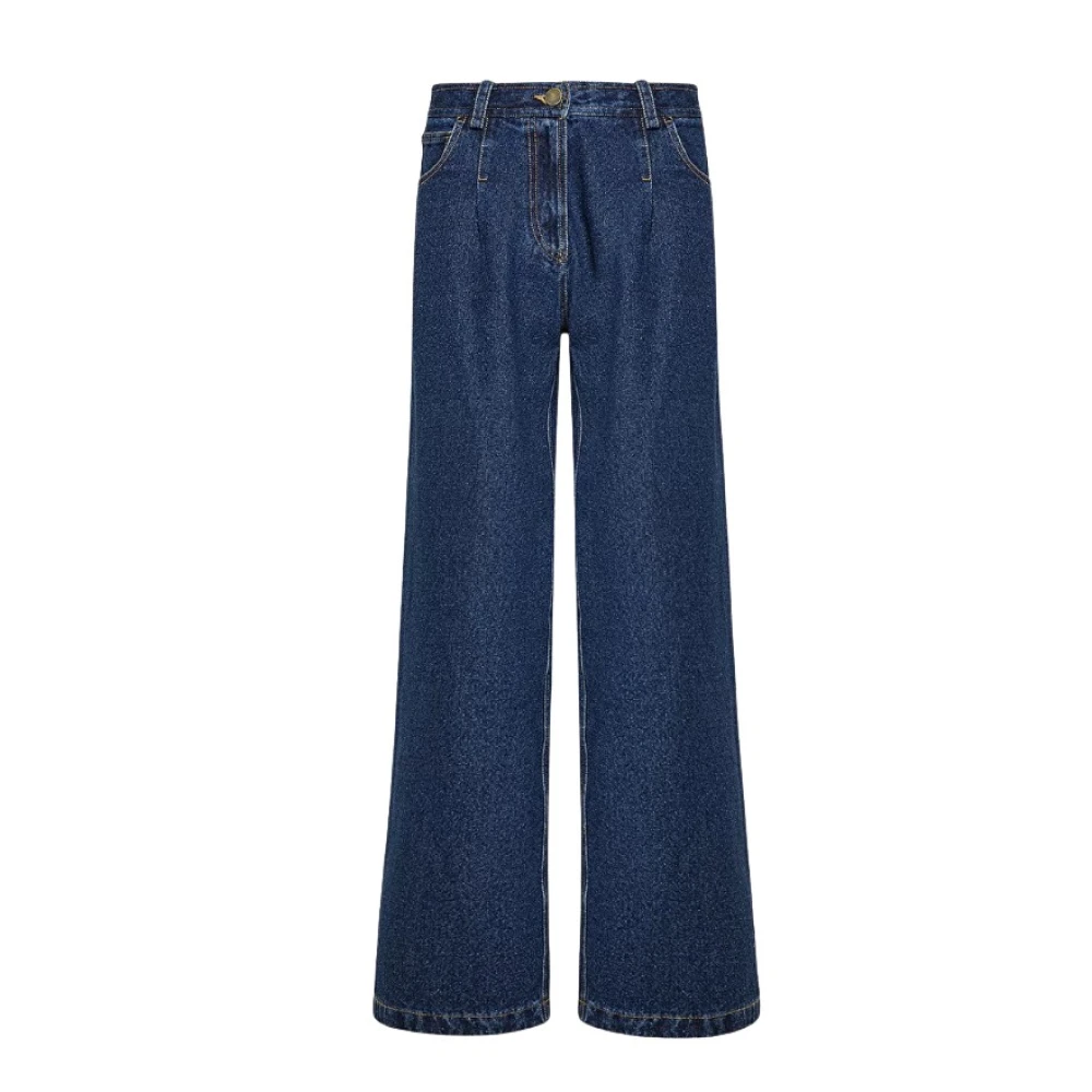 Forte Blauwe Denim Jeans met Riem Blue Dames