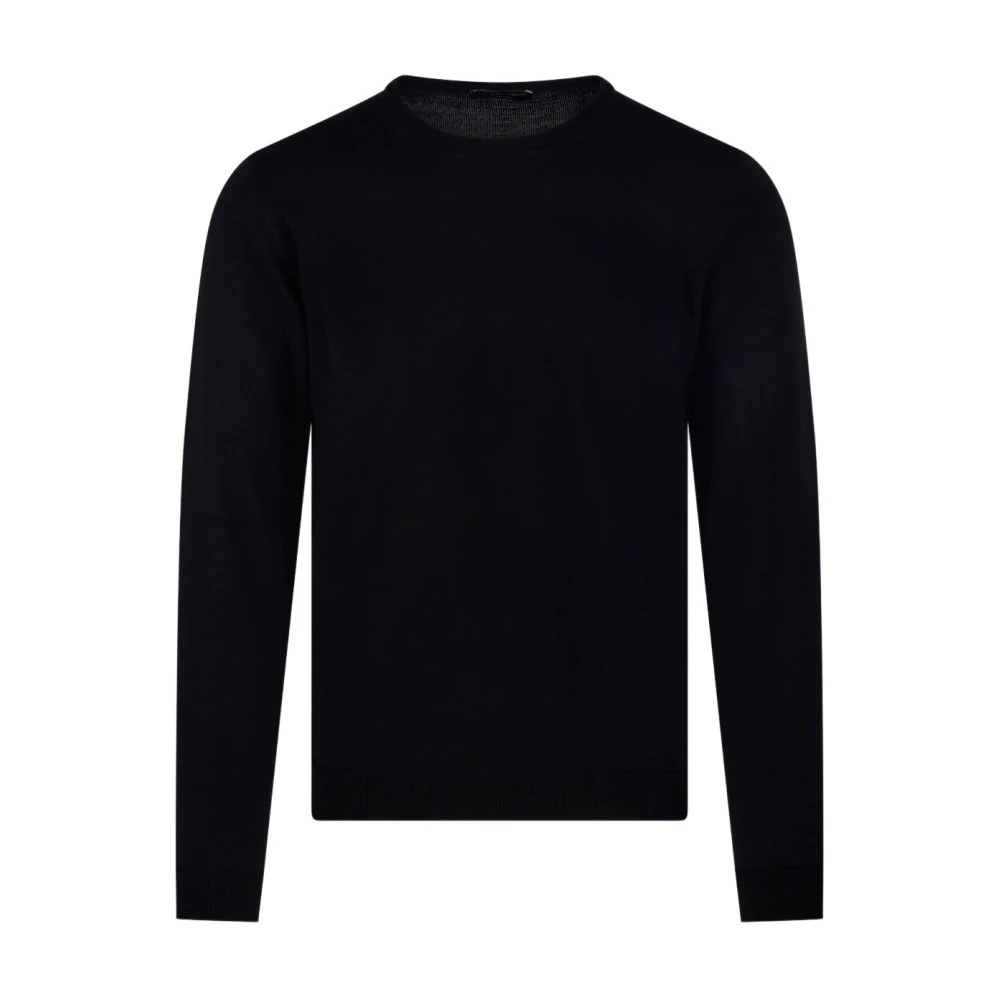 Roberto Collina Men's Black Crewneck Jumper - Round-Neck Knitwear - L - Knitwear