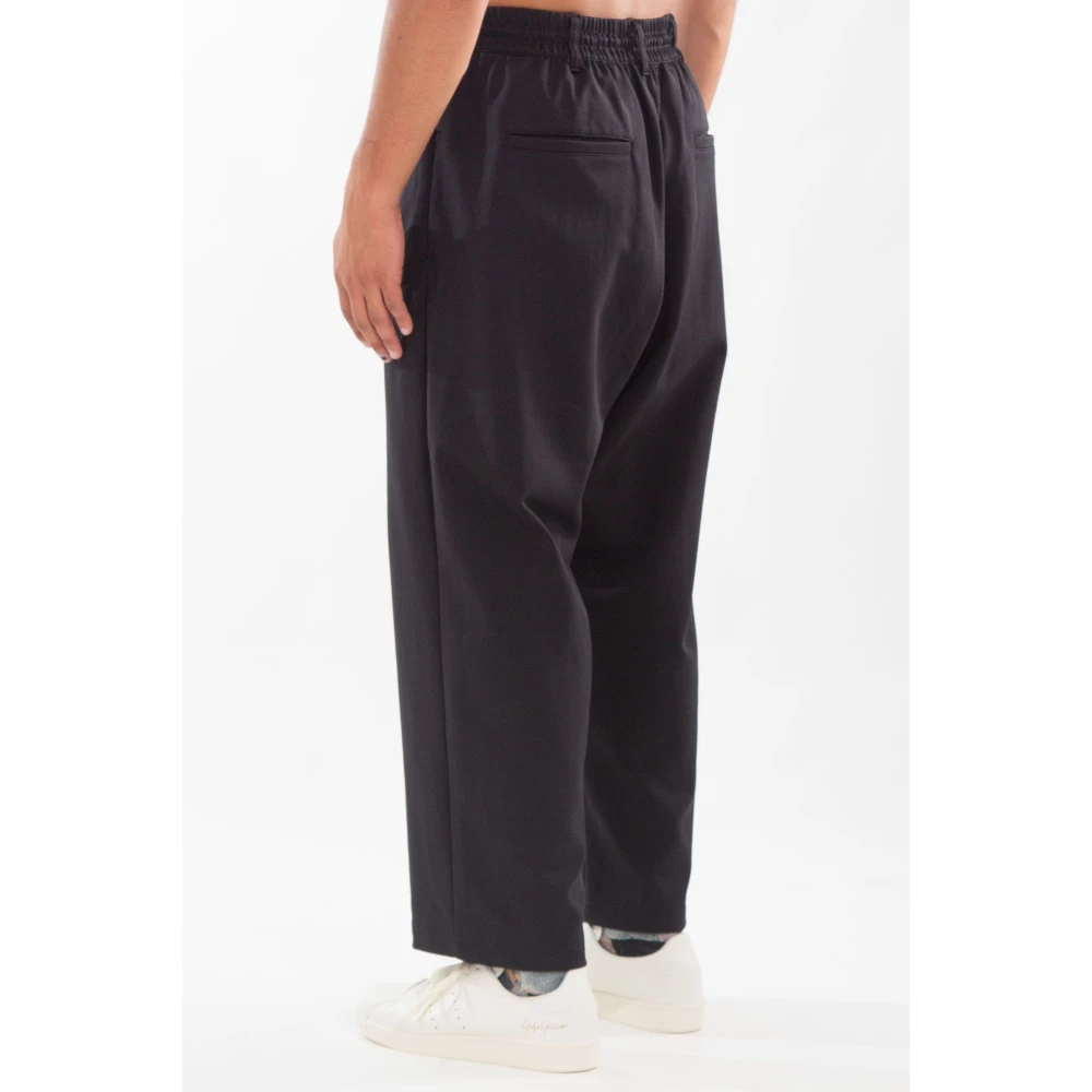 Y-3 Zwarte losse trackpants met 3 strepen Black Heren