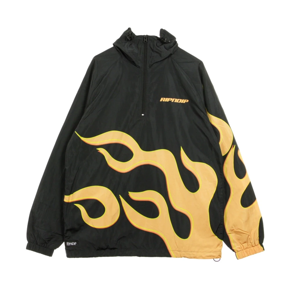 Ripndip Flaming Hot Zwarte Windbreaker Anorak Black Heren