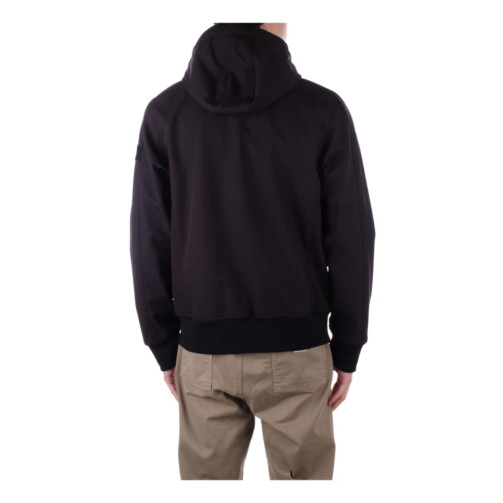 add Zwarte hoodie met ritssluiting zakken Black Heren