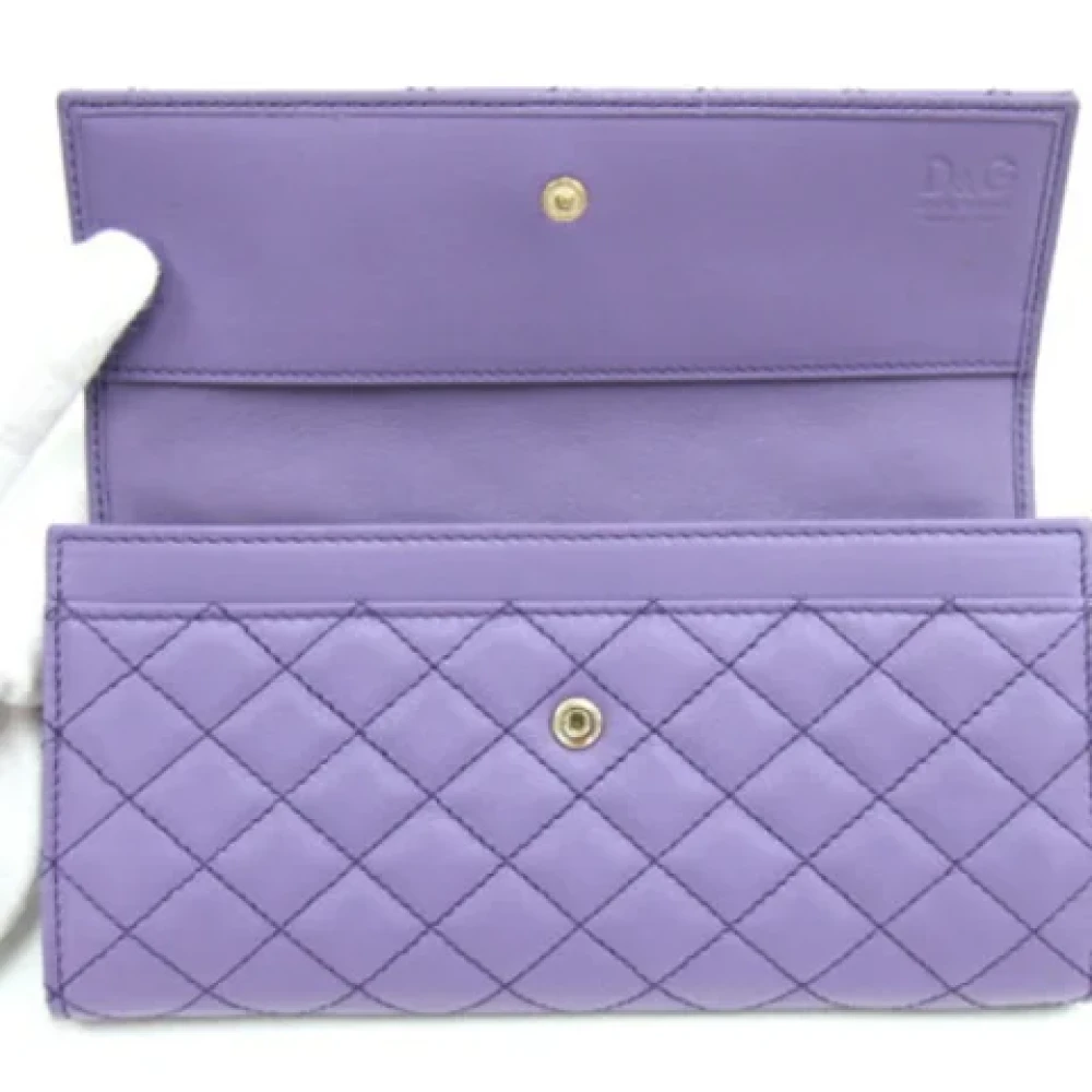 Dolce & Gabbana Pre-owned Leather wallets Purple Dames