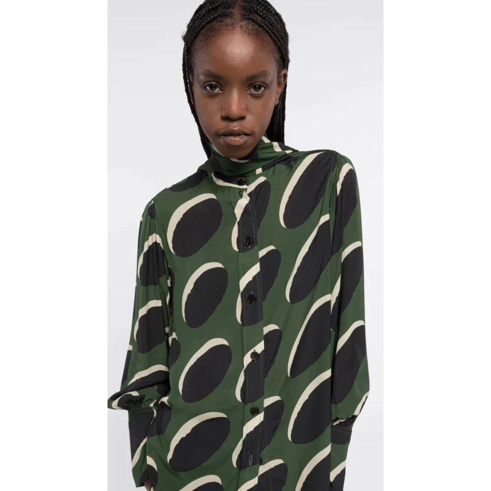 AZ Factory Olijfgroene Lange Sjaal Blouse Green Dames