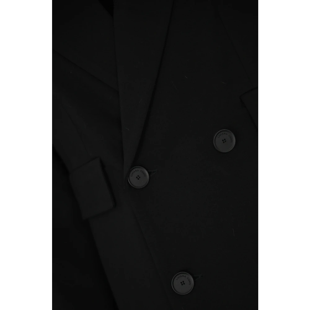 Liviana Conti Zwarte Milano Jas met Revers Black Dames