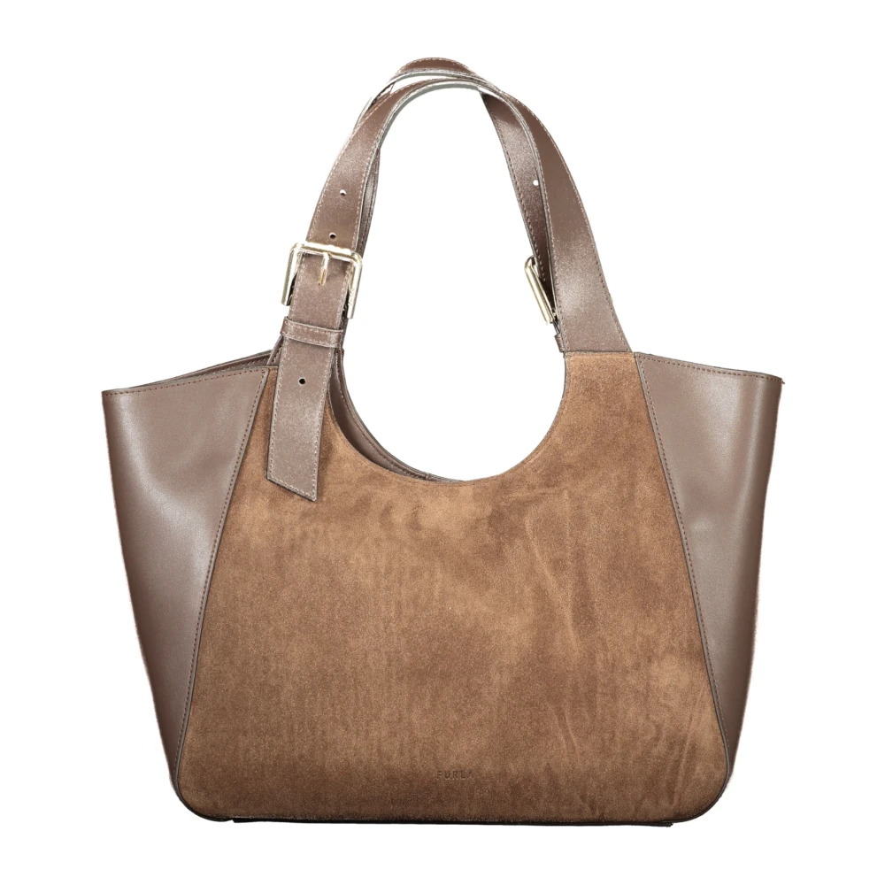 Furla Brown Dora Tote M Toni Cioccolato Suede + Sidney Calf Leather Woman - Image 3