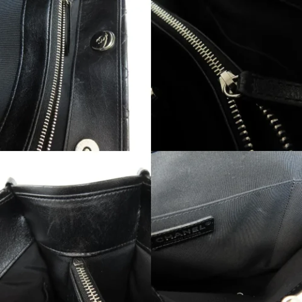 Chanel Vintage Pre-owned Leather totes Black Dames