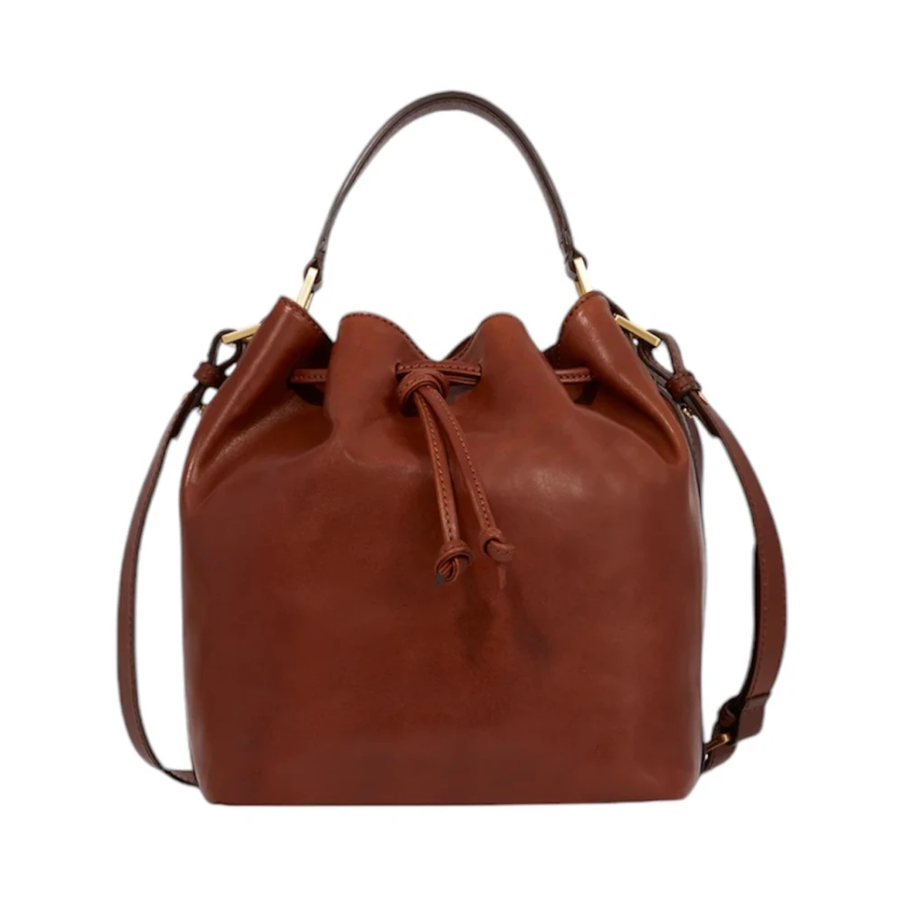 The Bridge Bruin leren emmer tas Brown Dames