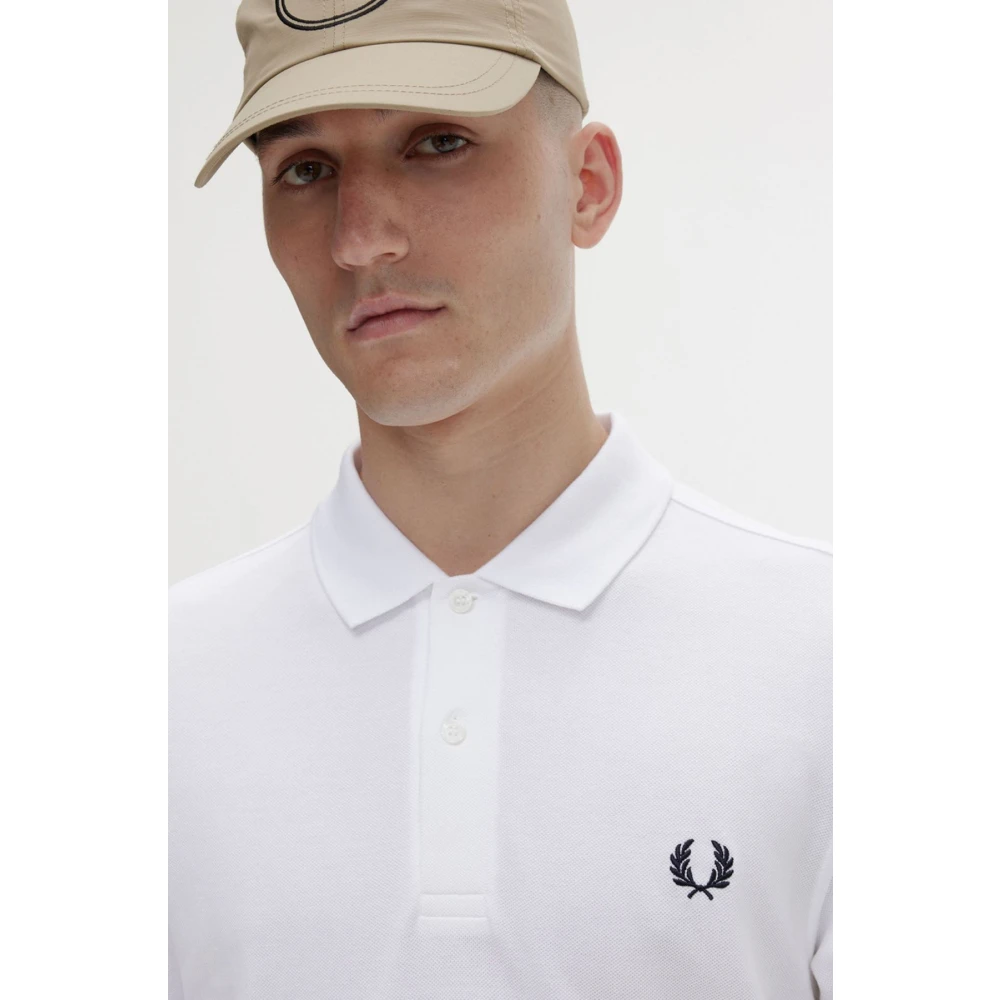 Fred Perry Lange Mouw Polo Shirt White Heren