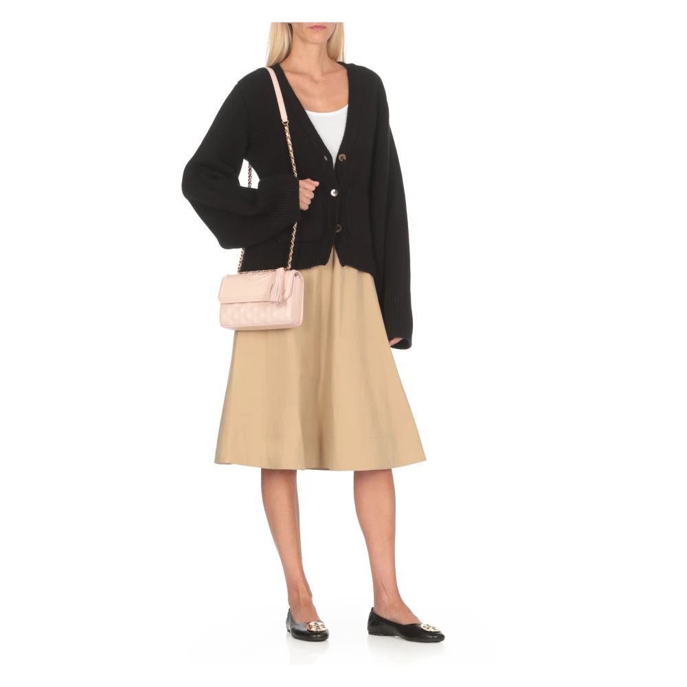 TORY BURCH Roze Schoudertas met Metalen Band Pink Dames