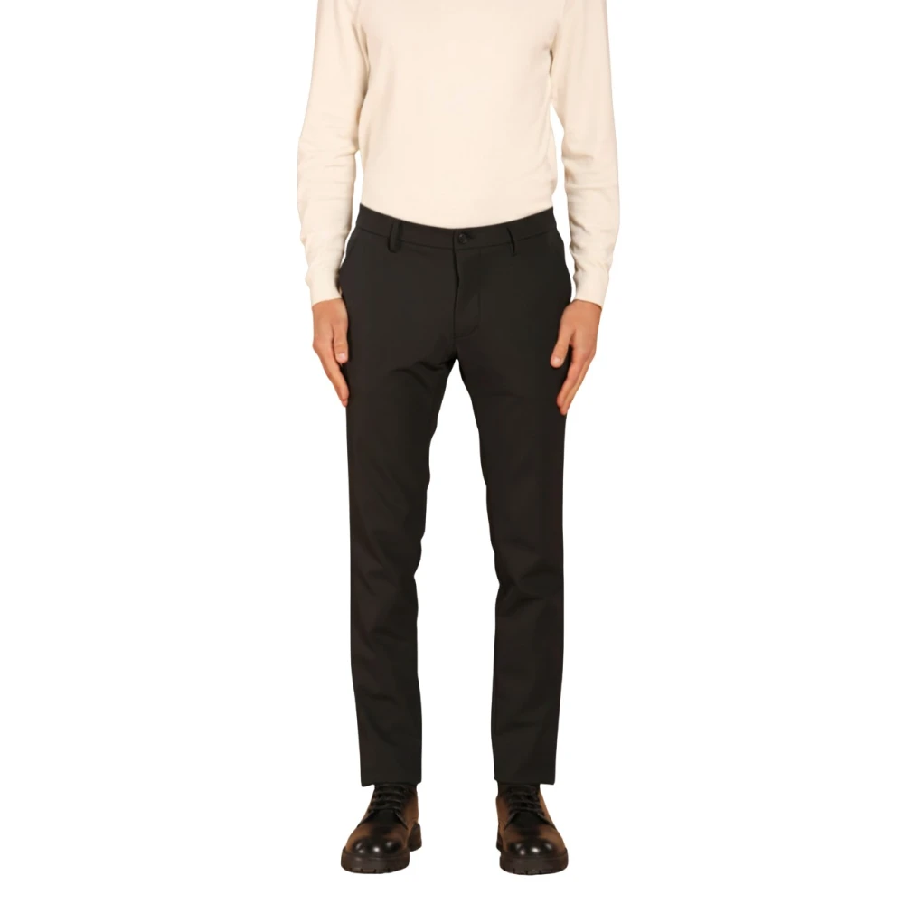Mason's Mannelijk Zwart Broeken Heren, Xs, Leer, Milano Jog Chino Pant