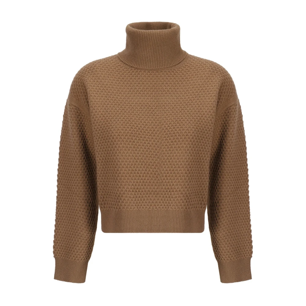 Max Mara Studio Brun Turtleneck Tröja Aw24 Brown, Dam