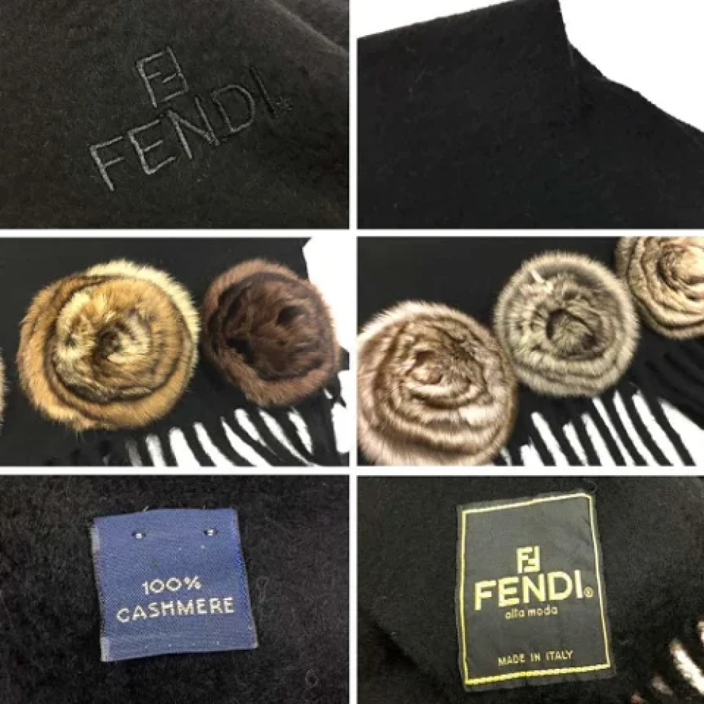 Fendi Vintage Pre-owned Fabric scarves Black Dames