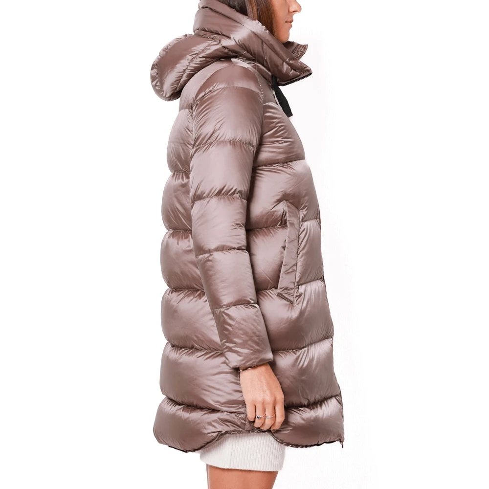 BomBoogie Lange Winter Puffer Jas Brons Brown Dames