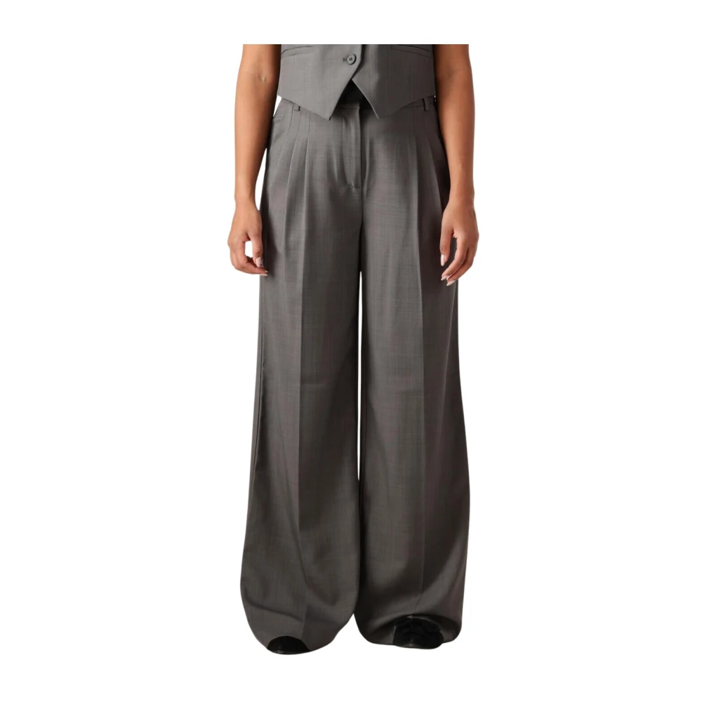 Co'Couture Flatterende Plooi Broek voor Vrouwen Gray Dames