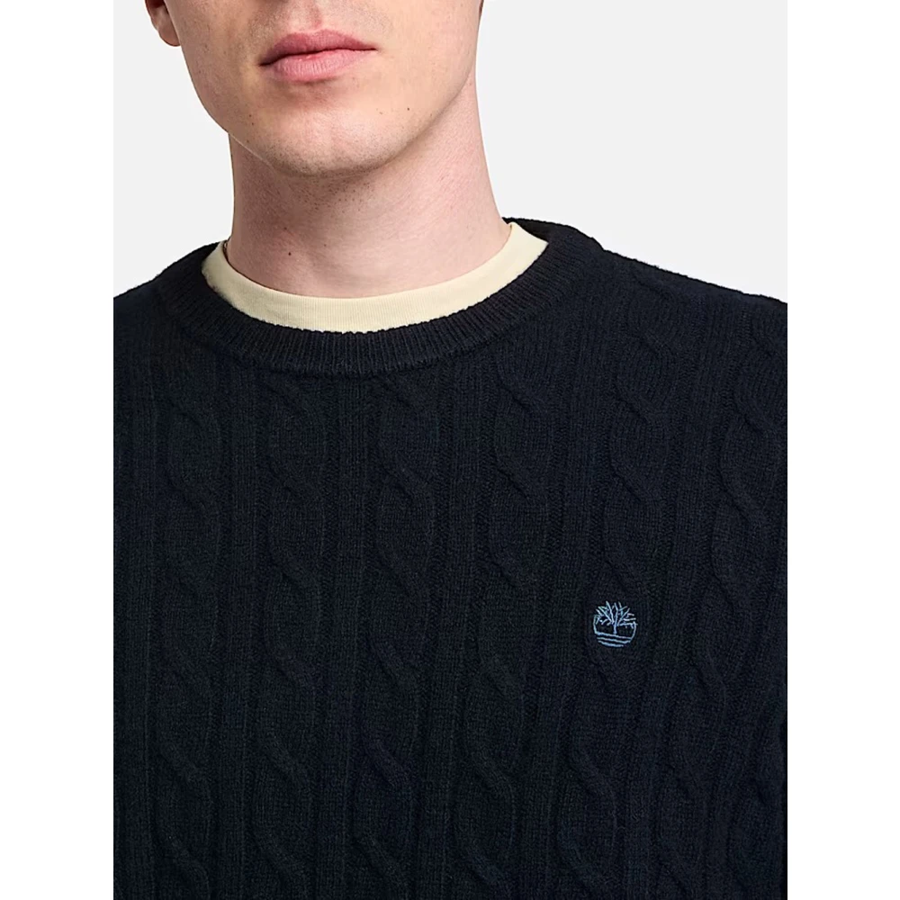 Timberland Cable Crew Neck Sweater Blue Heren