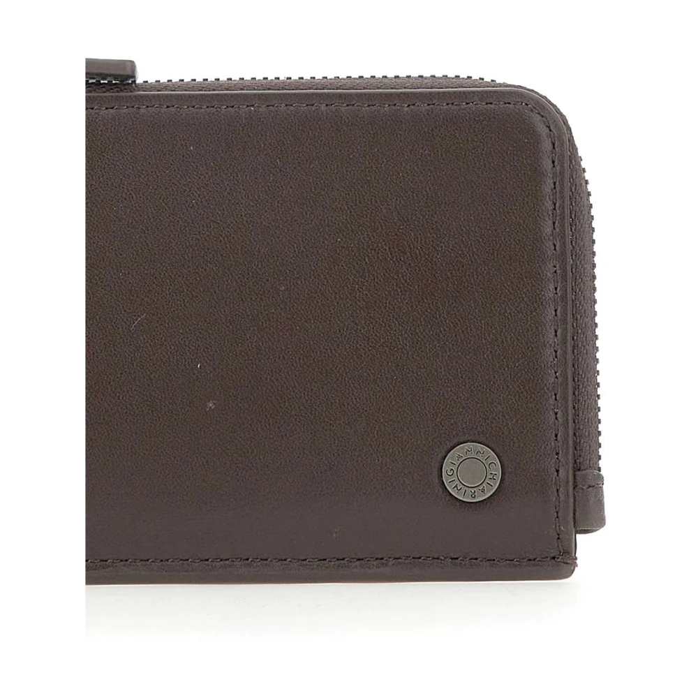 Gianni Chiarini Heren Leren Portemonnee Donkerbruin Rits Brown Heren