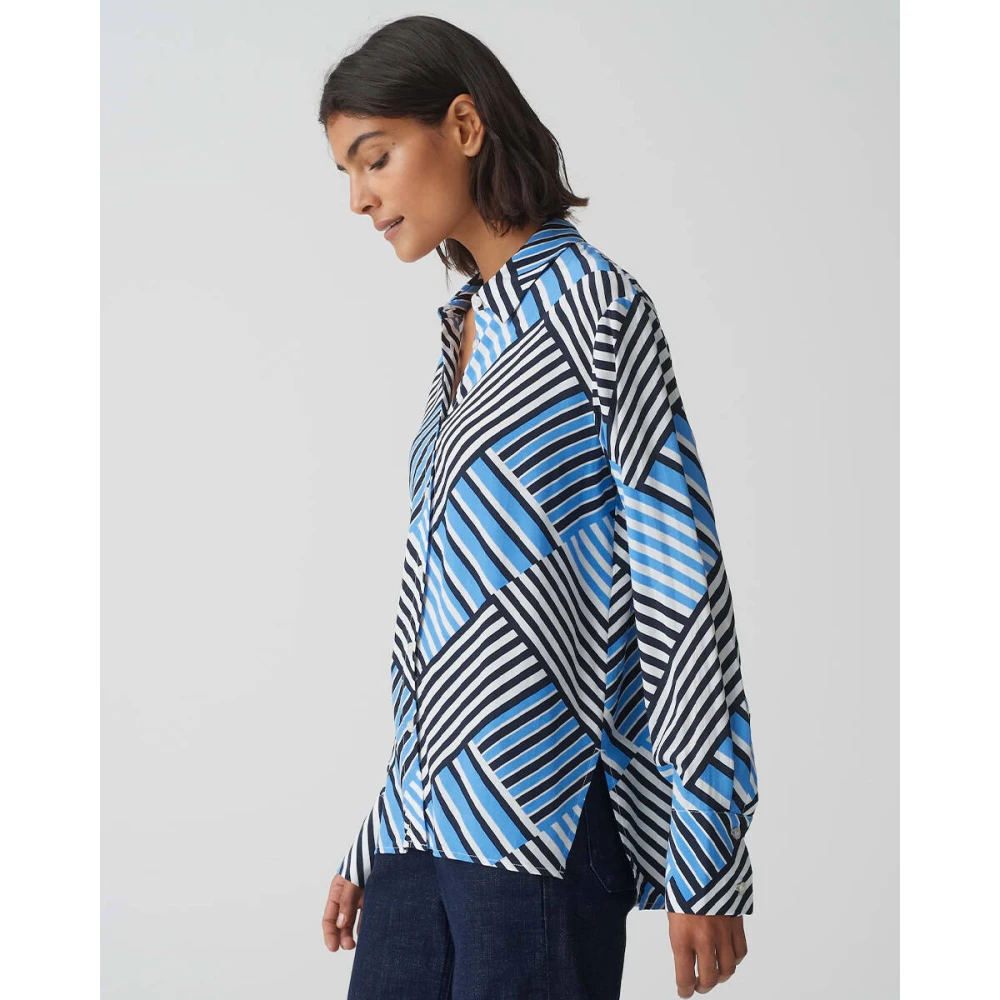 Opus Lange Mouw Blouse Filona Blue Dames