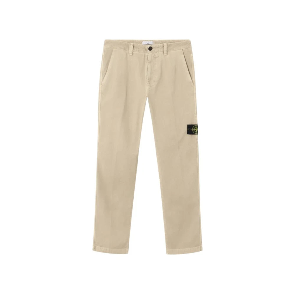Stone Island Beige Cargo Panama Trousers - Male - Straight Trousers - W33 - Trousers