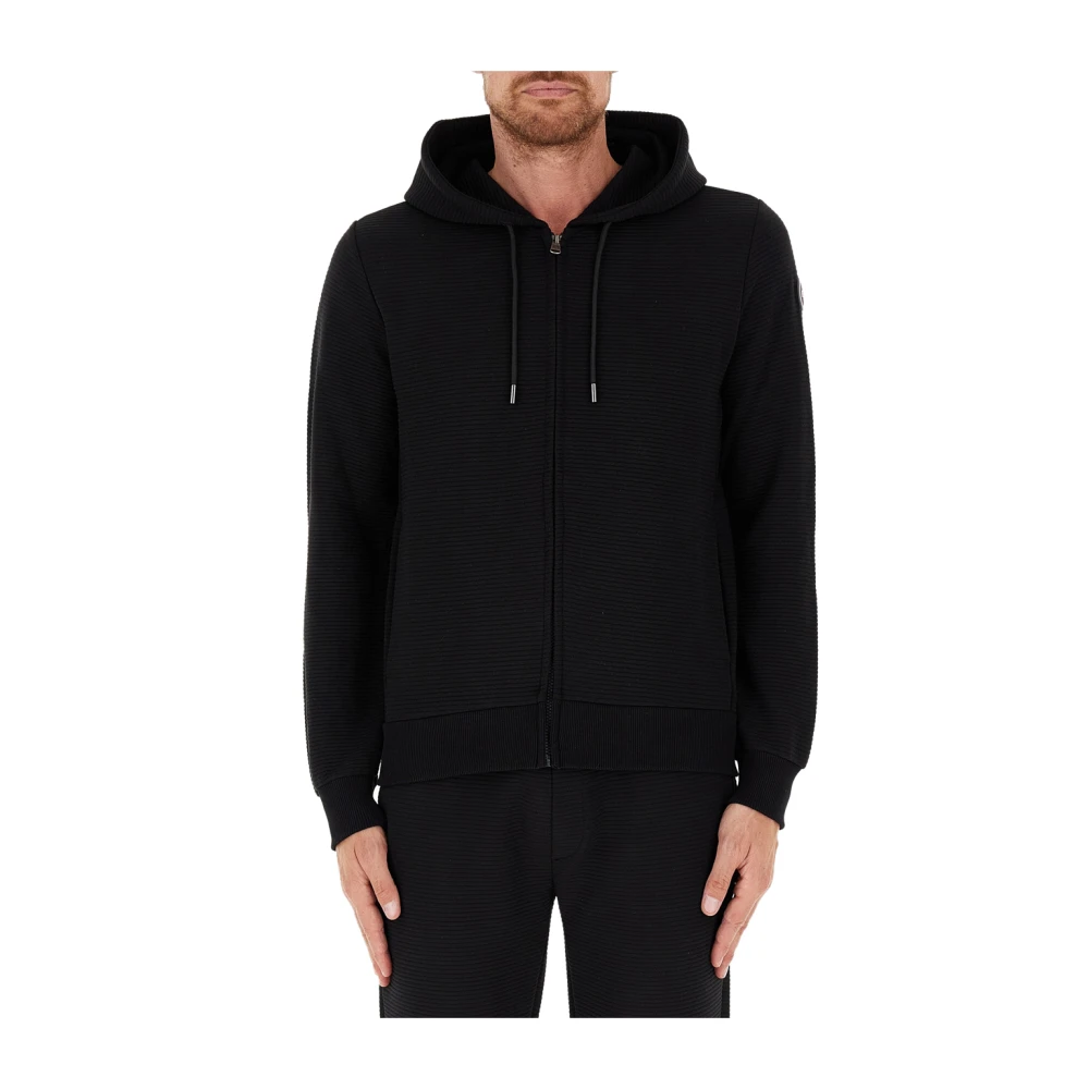 Colmar Zwarte Ottoman Millerighe Rits Hoodie Black Heren