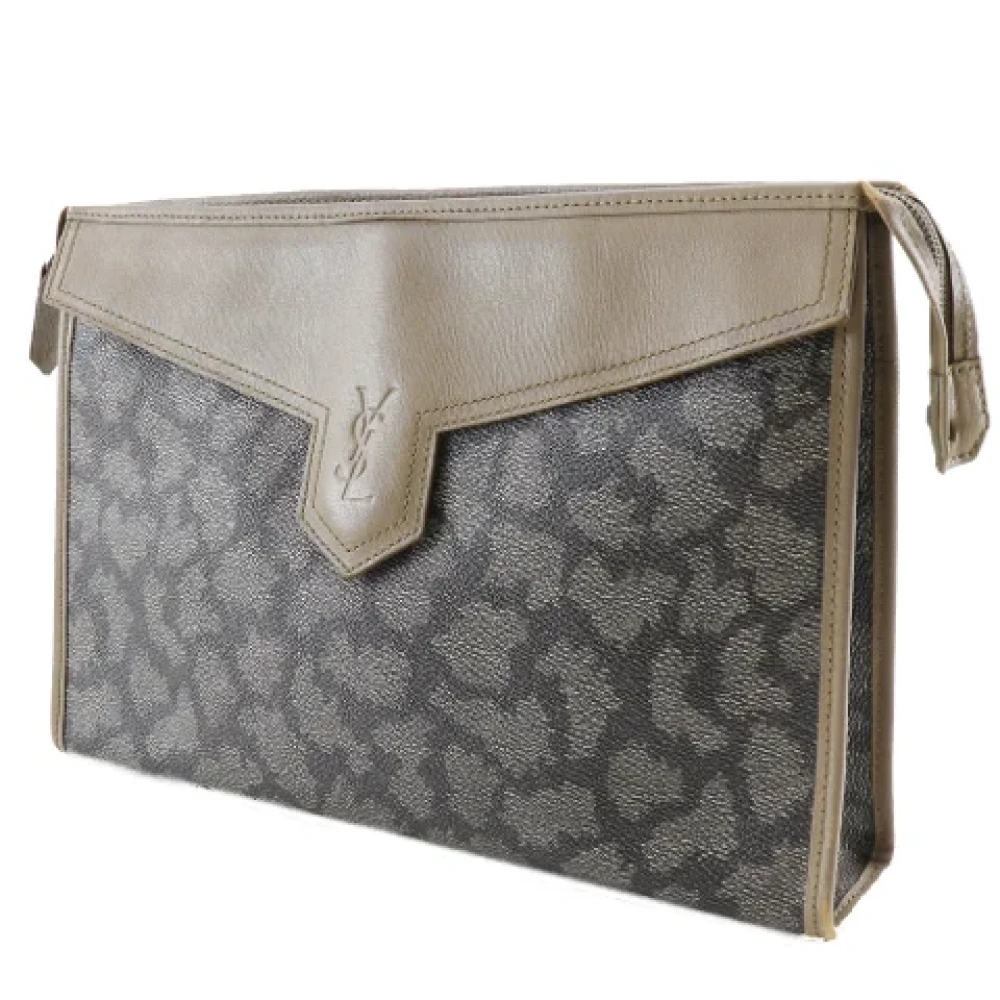 Yves Saint Laurent Vintage Pre-owned Leather clutches Brown Dames