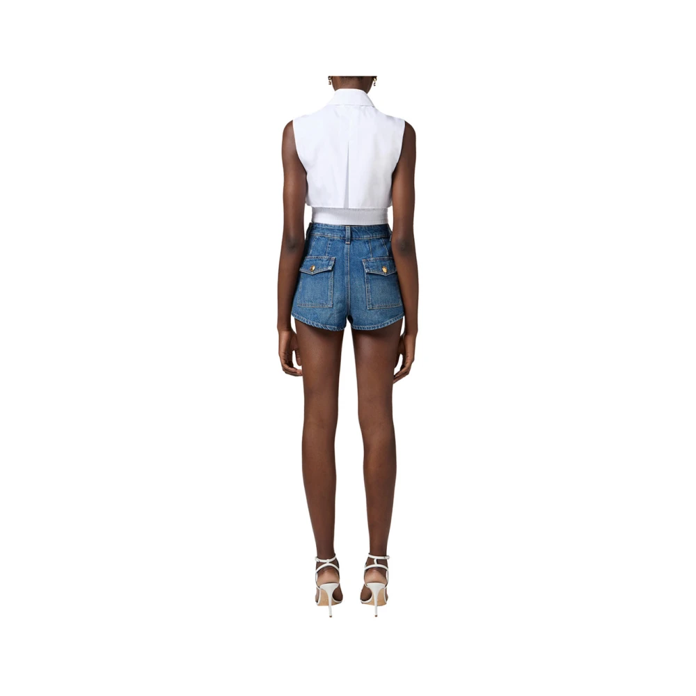 Elisabetta Franchi Blauwe Elegante Zomer Shorts Blue Dames