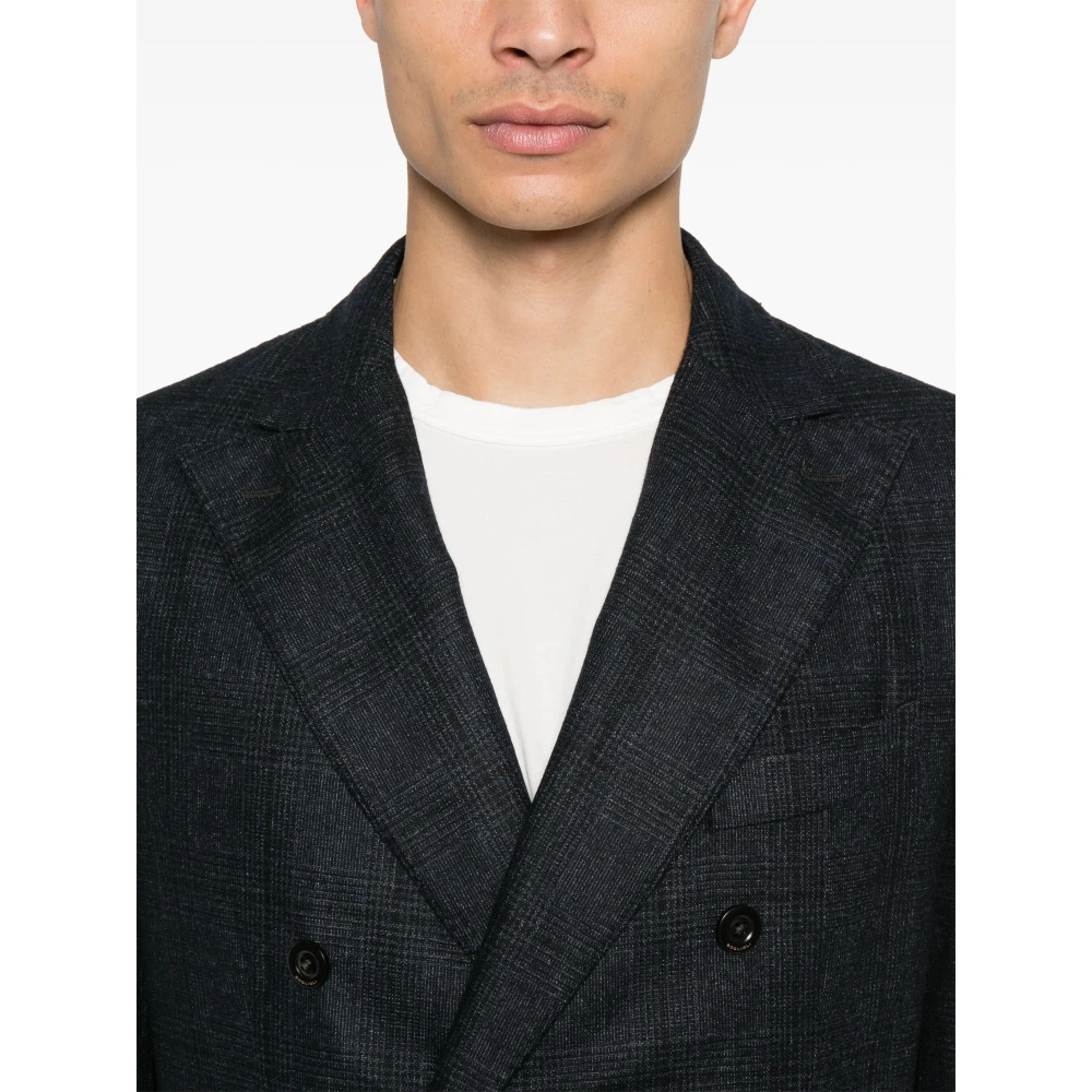 Boglioli Gemengde wol double-breasted jas Blue Heren