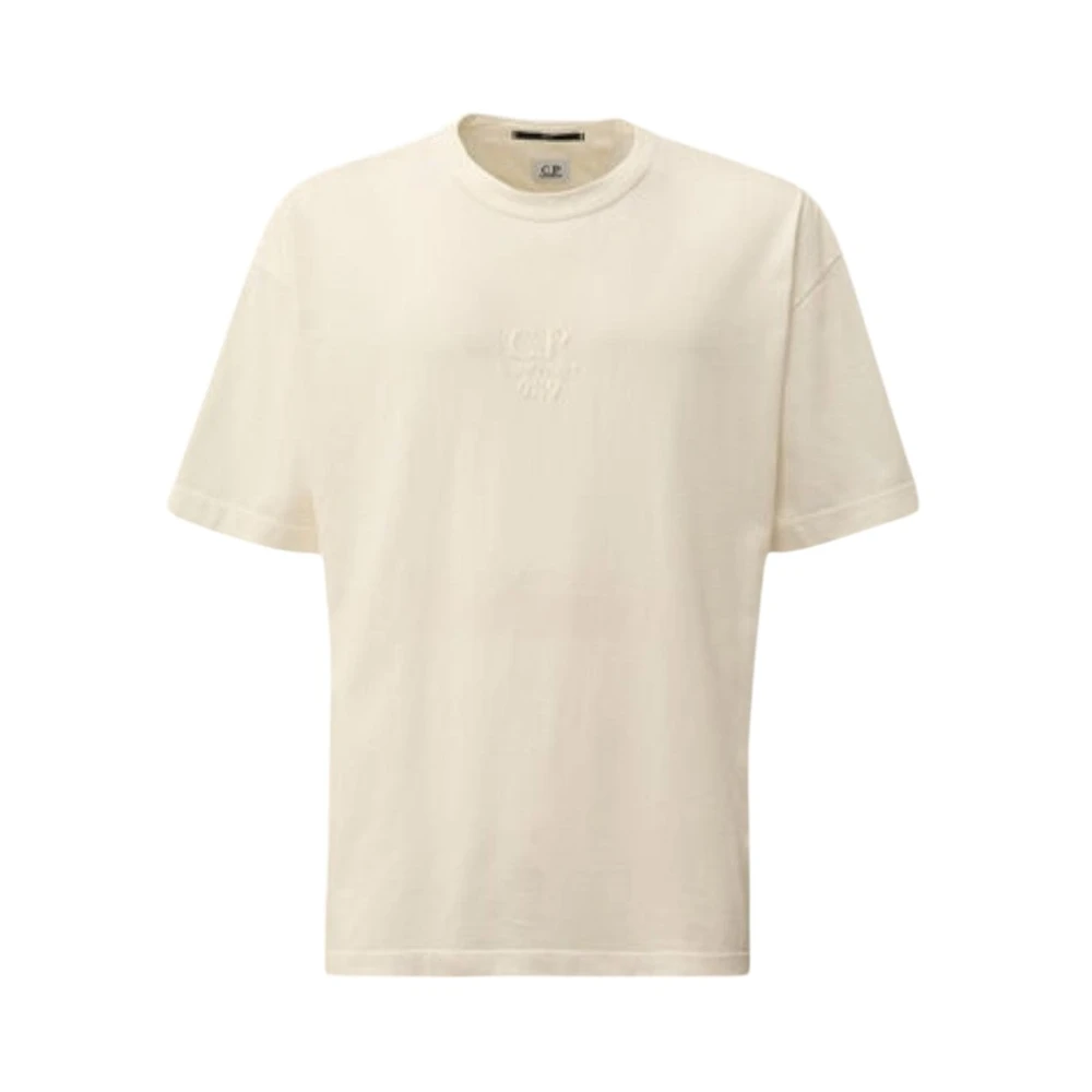 C.P. Company Boxy Logo Katoenen T-shirt White Heren