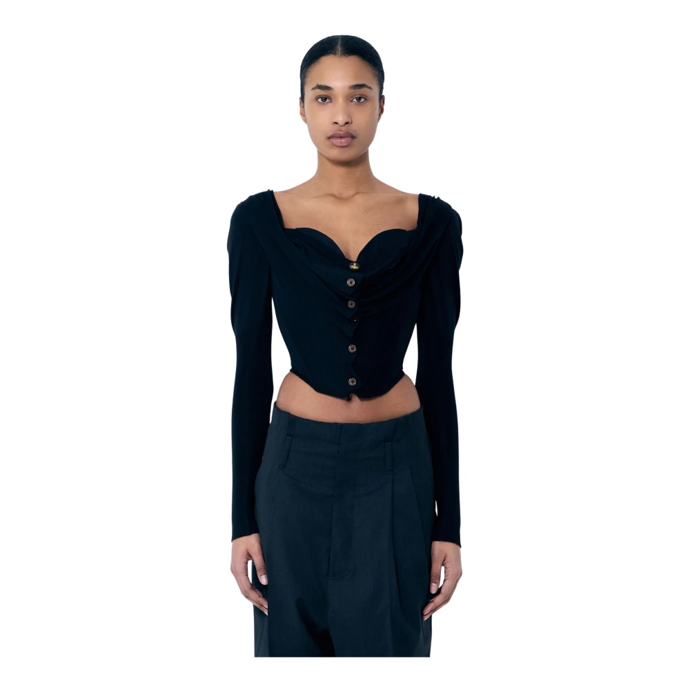 Vivienne Westwood Hartvormig Corset Top met Lange Mouwen Black Dames