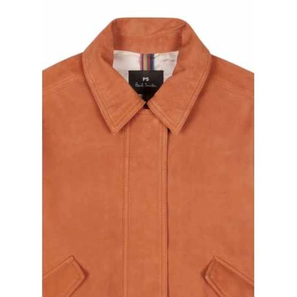 Paul Smith Terracotta Suède Kort Jack Verfijnd Ontwerp Orange Dames