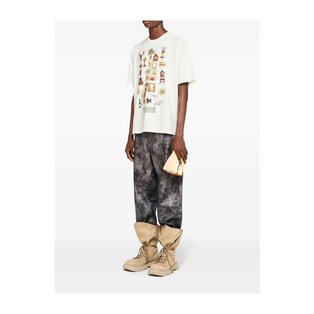 JW Anderson Wit T-shirt met diorama print White Heren