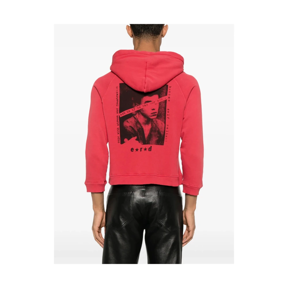 Enfants Riches Déprimés Lichtrode Hoodie Met Distressed Effect Red Heren