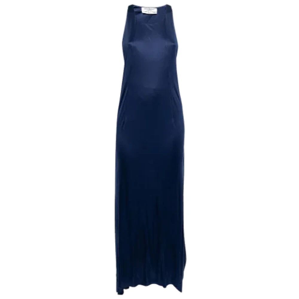 Yves Saint Laurent Vintage Pre-owned Silk dresses Blue Dames