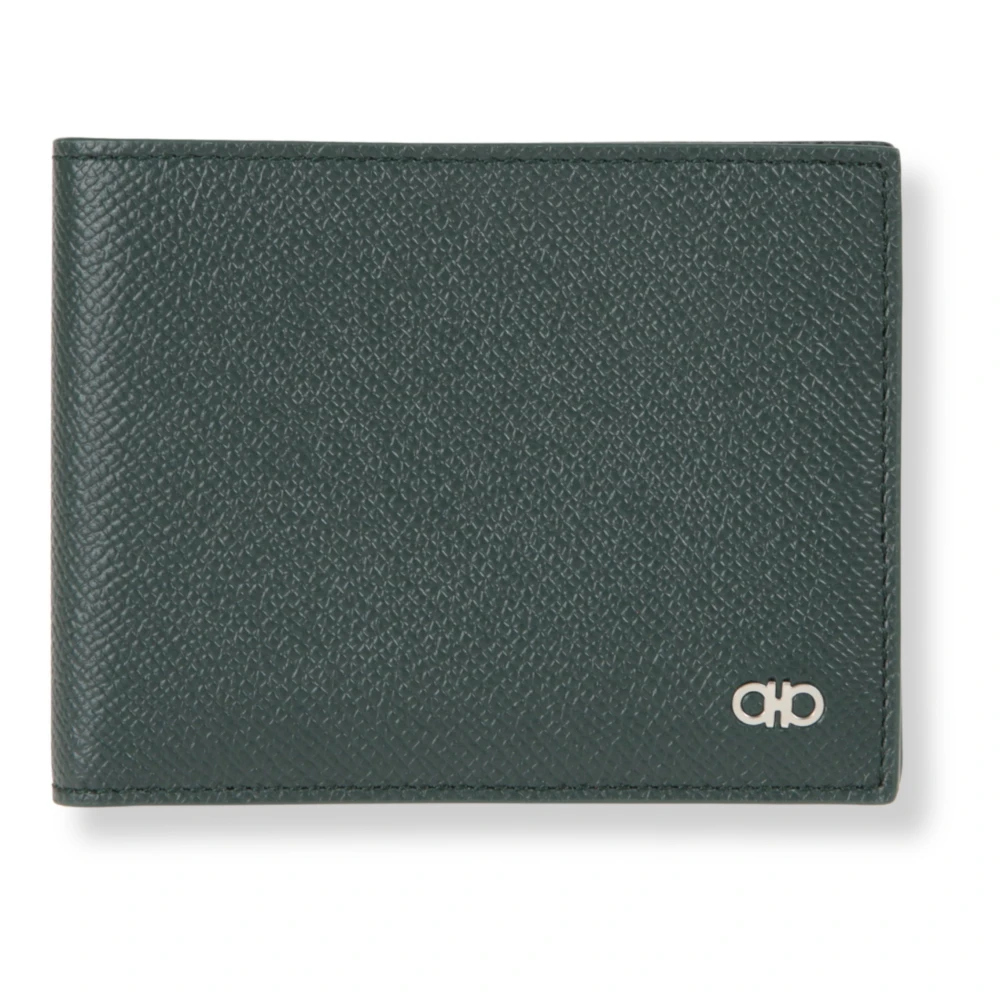 Ferragamo Men's Green Wallets & Cardholders, One Size, Gancini Bifold Wallet