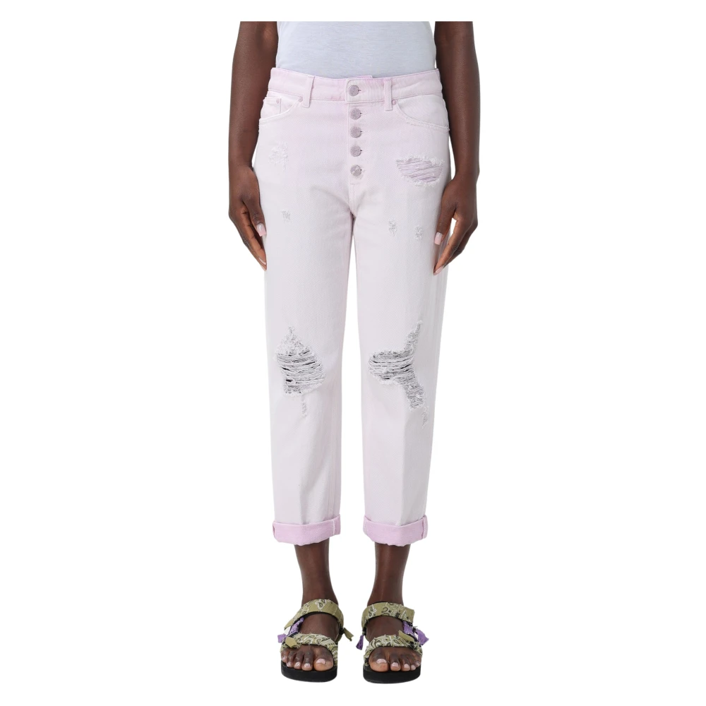 Dondup Cropped Jeans Pink Dames