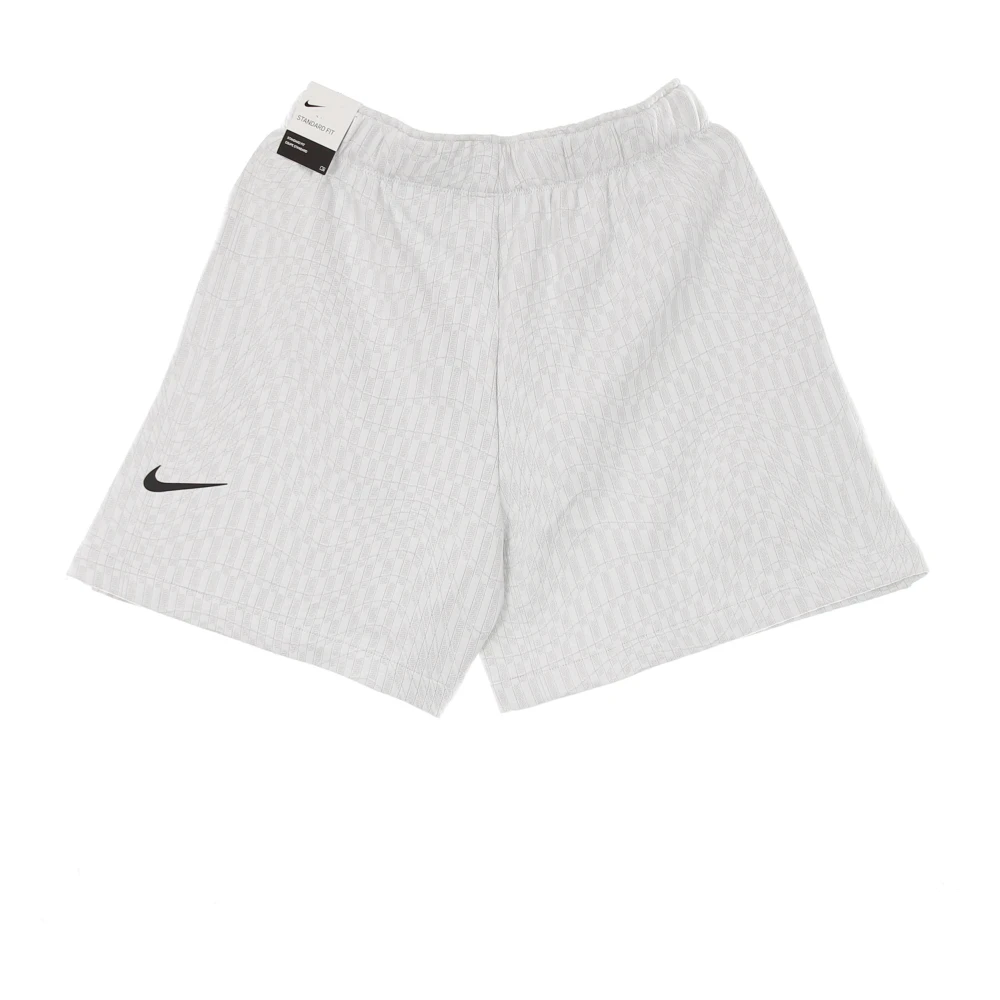 Nike Geometrische Gebreide Shorts High Rise Wit Zwart White Dames
