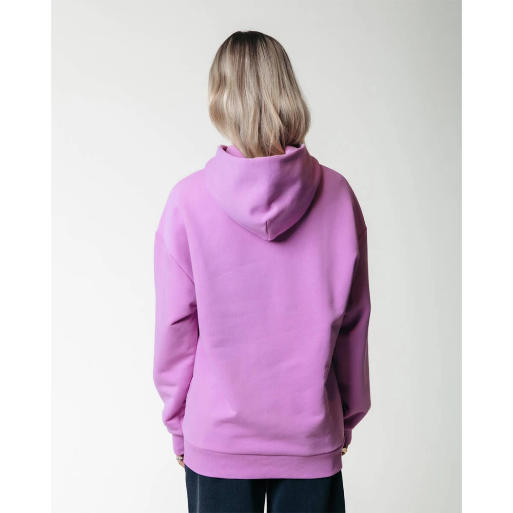 Colourful Rebel Puff Logo Clean Hoodie Purple Dames
