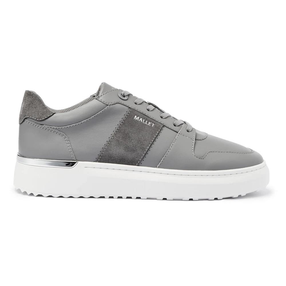 Mallet London Lichtgrijze leren sneakers Heren Schoenen Grijs