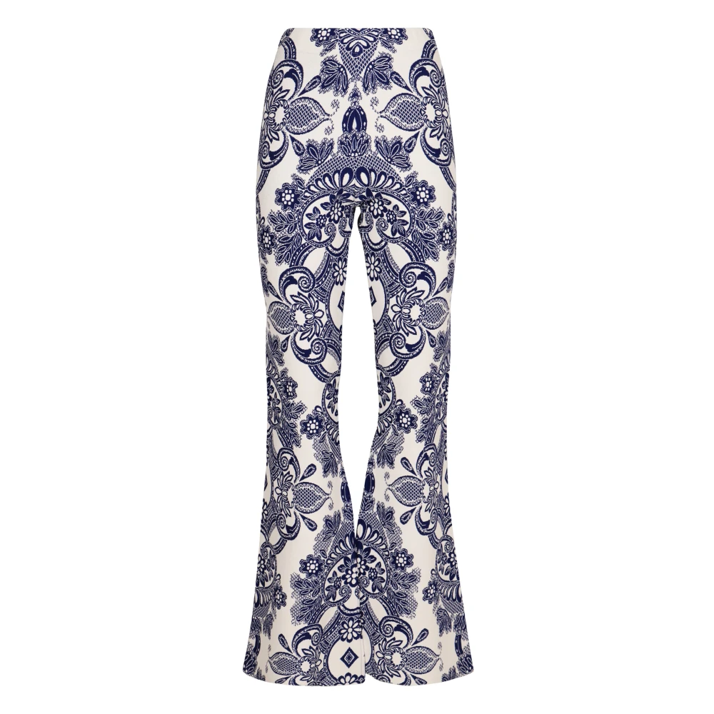 Etro Multicolor Wide Trousers, Female, S, Jacquard Knit Flared Trousers