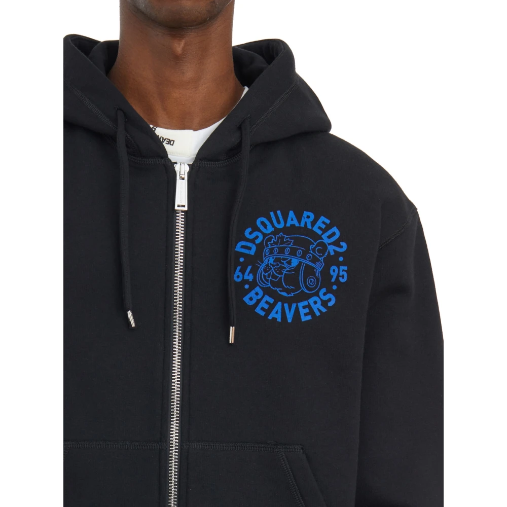 Dsquared2 Hoodie met rits Black Heren