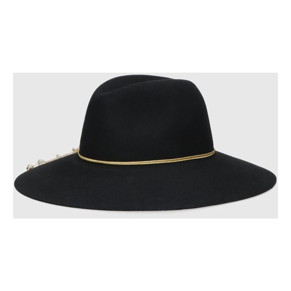Borsalino Sophie Alessandria Vilthoed met Afneembare Ketting Black Dames